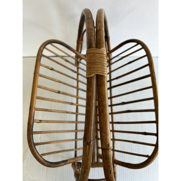 Vintage Boho Chic MCM Bamboo Magazine Holder/Rack Foldable - Picture 7 of 14
